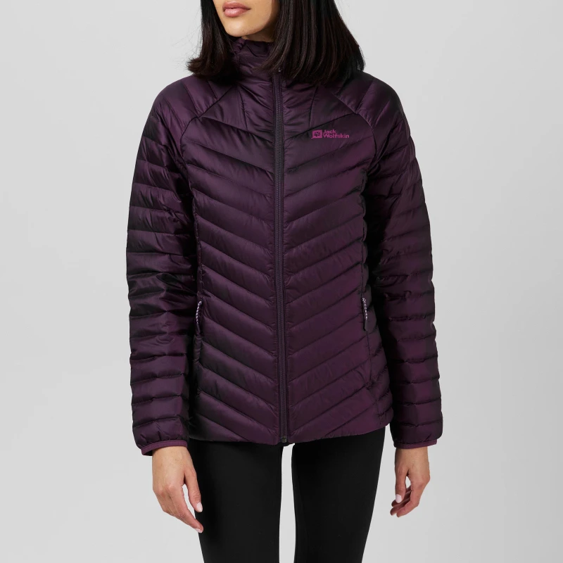 Image of Jack Wolfskin Passamani Down Hooded Jacket Womens - Purple Purple 10