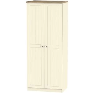 Image of Robert Dyas Wilcox Ready Assembled 2-Door Wardrobe - Cream Ash
