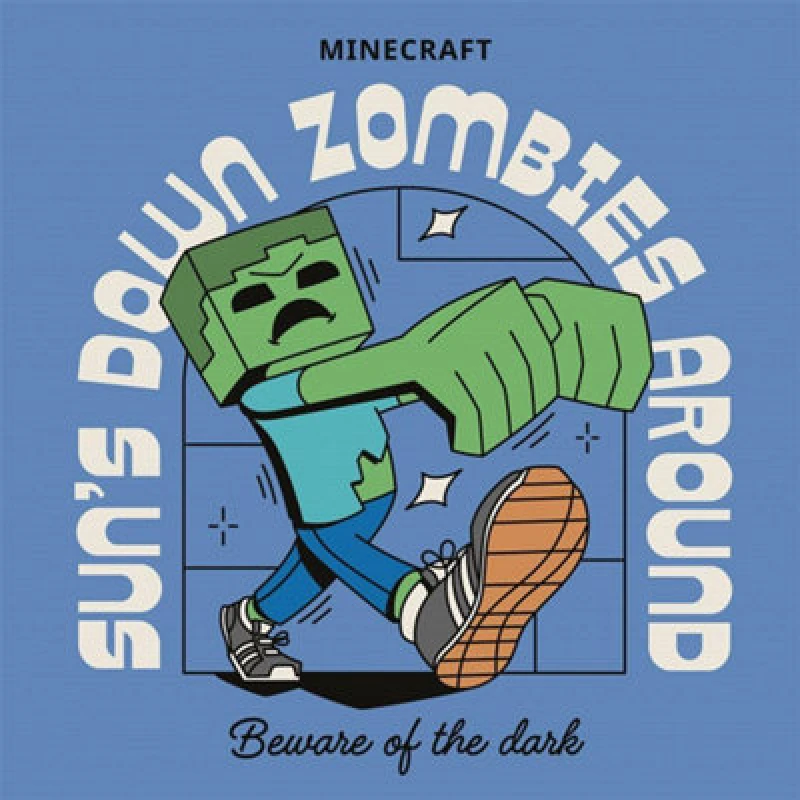 Image of Minecraft Minecraft Zombie Canvas Print in Blue Blue One Size Unisex 5063652672198