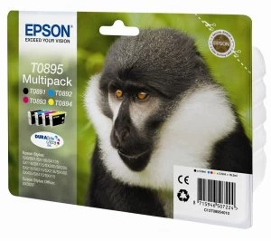 Image of Epson Monkey T0895 Black and Tri Colour Ink Cartridge