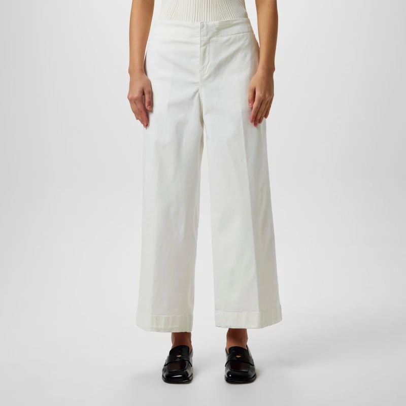 Image of Boss Tahiana Straight Trousers - Cream Cream 8