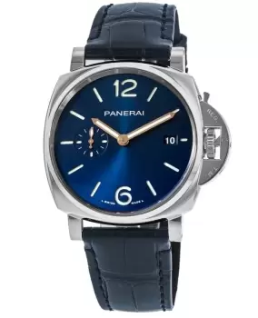 Image of Panerai Luminor Due 42mm Automatic Blue Dial Leather Strap Mens Watch PAM01274 PAM01274