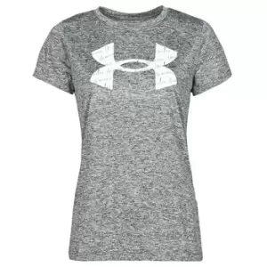 Image of Under Armour TECH TWIST BL SSC womens T shirt in Grey. Sizes available:S,M,XS,UK XS,UK S,UK M,UK L,UK XL