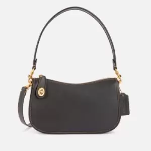 Image of Coach Womens The Coach Originals Glovetanned Leather Swinger Bag - Black