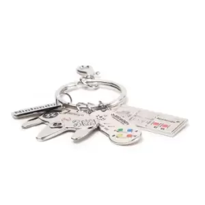 Image of Nintendo - Controllers & Logo Keyring - Silver