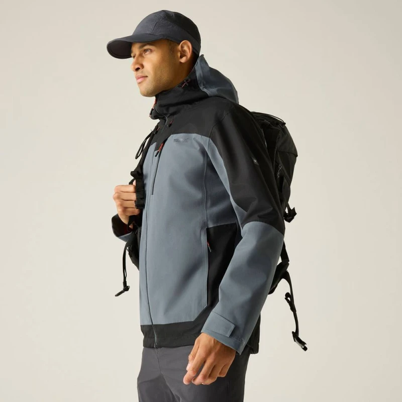 Image of Regatta Mens Highton Stretch Waterproof Shell in Dark Grey Size: Medium Dark Grey Male M