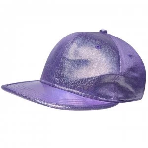 Image of Crafted Bling Flat Peak Cap Junior Girls - Purple