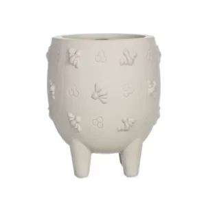 Image of Leggy Cement Planter with Bees