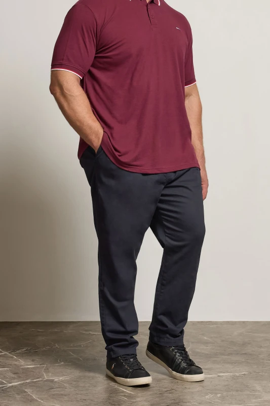 Image of BadRhino BadRhino Men Elasticated Waist Rugby Trousers in Mid Navy Size: 32R Mid Navy 32R Male 5059738089806