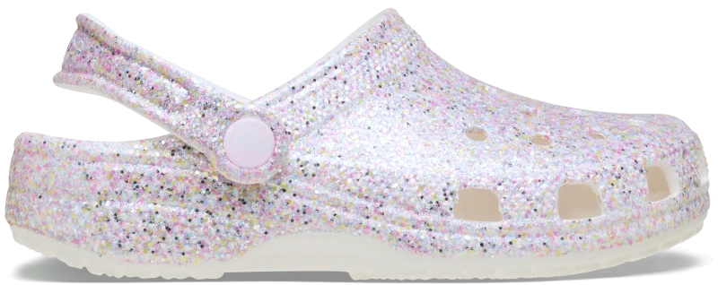Image of Crocs Kids Classic Fantasy Glitter Clogs White J1