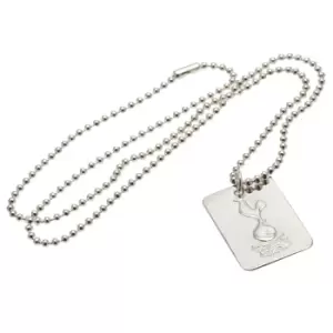 Image of Tottenham Hotspur FC Silver Plated Dog Tag And Chain (One Size) (Silver)