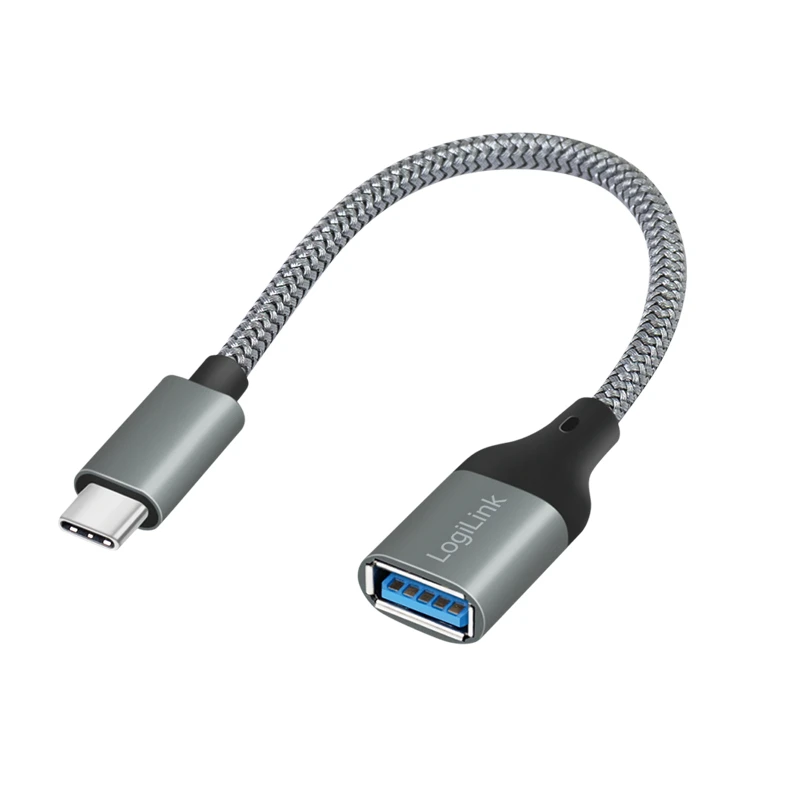 Image of LogiLink USB 3.2 Gen1 Type-C adapter. C/M to USB-A/F. OTG. auminum. 0.