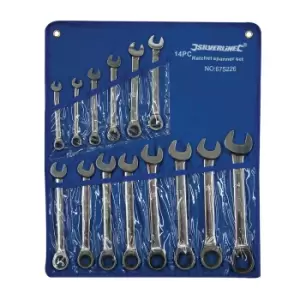 Image of Silverline Fixed Head Ratchet Spanner Set 14pce 8 - 24mm 675226