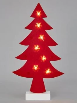 Image of Noma Lit Red Felt Tree Battery Operated Room Light