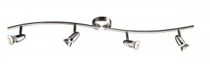 Image of Wickes Bullet LED Brushed Chrome 4 Bar Spotlight - 4 x 3.5W