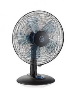 Image of Swan Swan 16" Silence & Turbo Desk Fan - Black