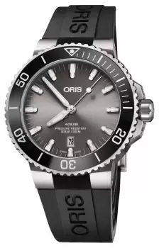 Image of ORIS 01 733 7730 7153-07 4 24 64TEB Mens Titanium Aquis Watch