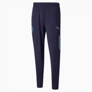 Image of PUMA Man City Prematch Mens Football Pants, Peacoat/Light Blue, size Small, Clothing