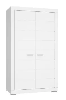 Image of Large 2 Door White Gloss Wardrobe - Snow