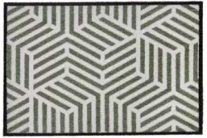 Image of Recylon Green Geo Pattern Heavy Duty Mat, 120Cm X 67Cm