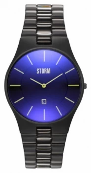Image of STORM Slim-X XL Slate Blue Black IP Bracelet Blue Dial Watch