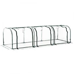 Image of OutSunny Tunnel Greenhouse Outdoors Waterproof Dari Green, Transparent 1000 mm x 3000 mm x 800 mm