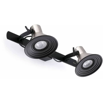 Image of Faro Cup-2 - 2 Light Indoor Adjustable Wall Spotlight Black, Matt Nickel, GU10