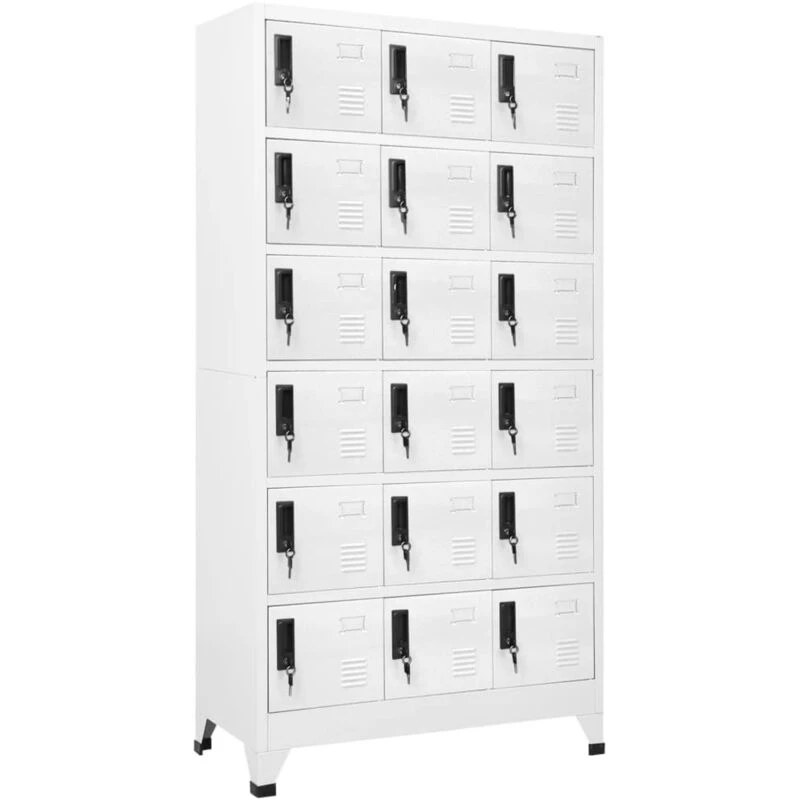 Image of VIDAXL Locker Cabinet White 90x40x180cm Steel Vidaxl 8720286701348