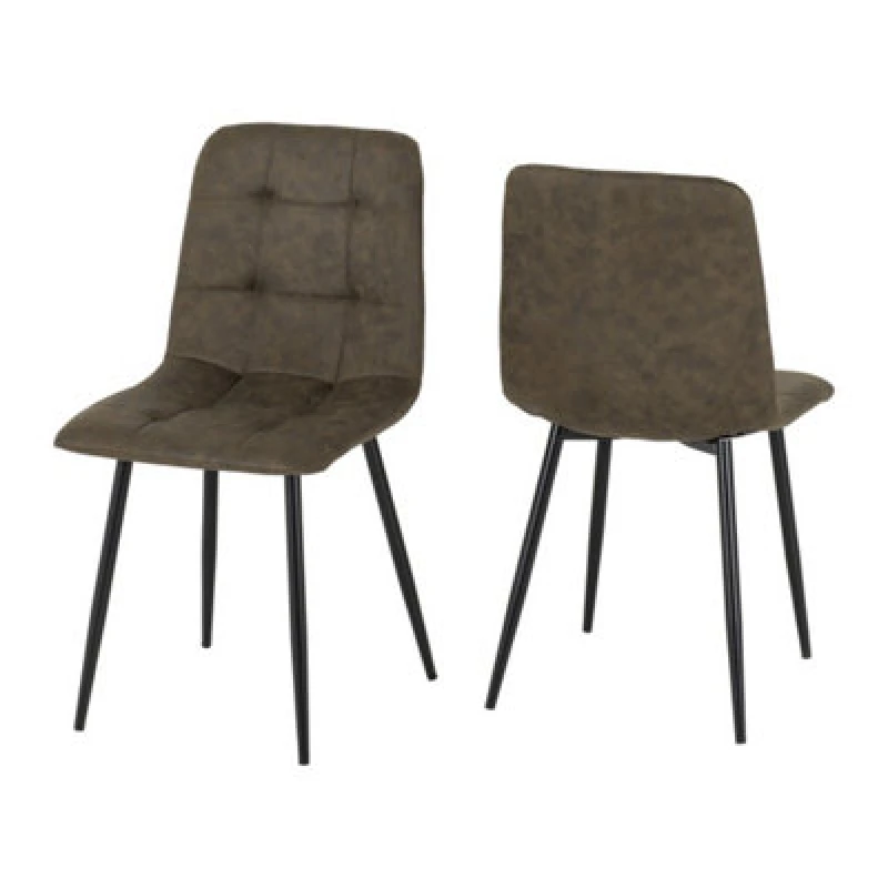 Image of Seconique Fenton Indoor Dining Chair (Pack Of 4) - L55 X W44 X H86.5cm - Olive Green Suede Fabric