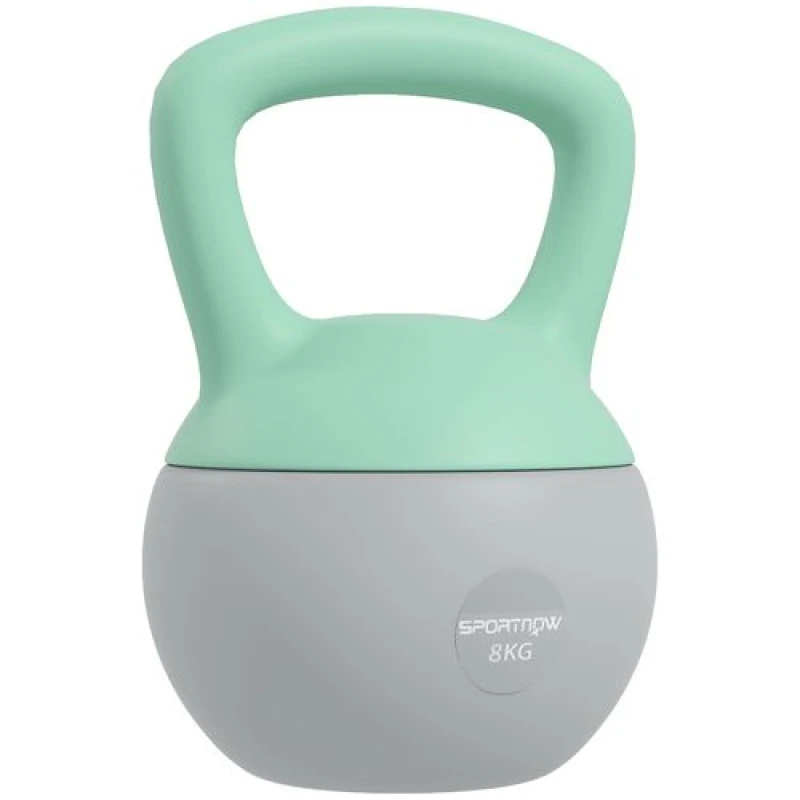 Image of SPORTNOW 8KG Kettlebell with Soft Body Grey and Green, Grey A91-340V02GY