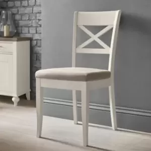 Image of Downtown Montreal Pebble Grey Fabric X Back Chair Pair