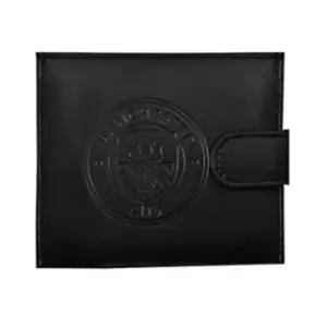 Image of Manchester City FC Mens RFID Embossed Leather Wallet (One Size) (Black)