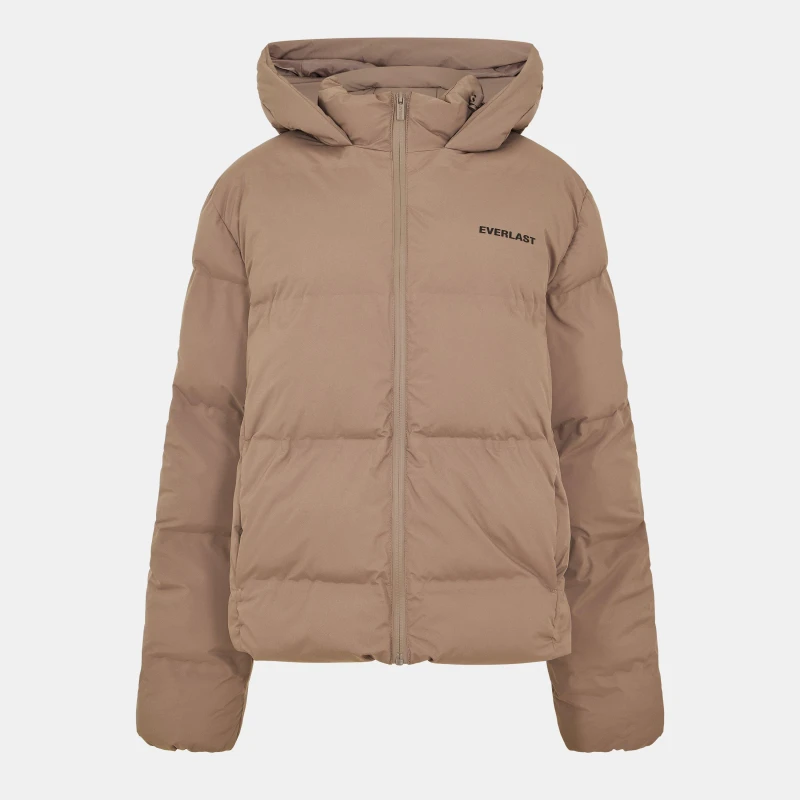 Image of Everlast Womens Water Resistant Windproof Detachable Hood Long Sleeve Puffer Jacket Fawn female 8 (36)