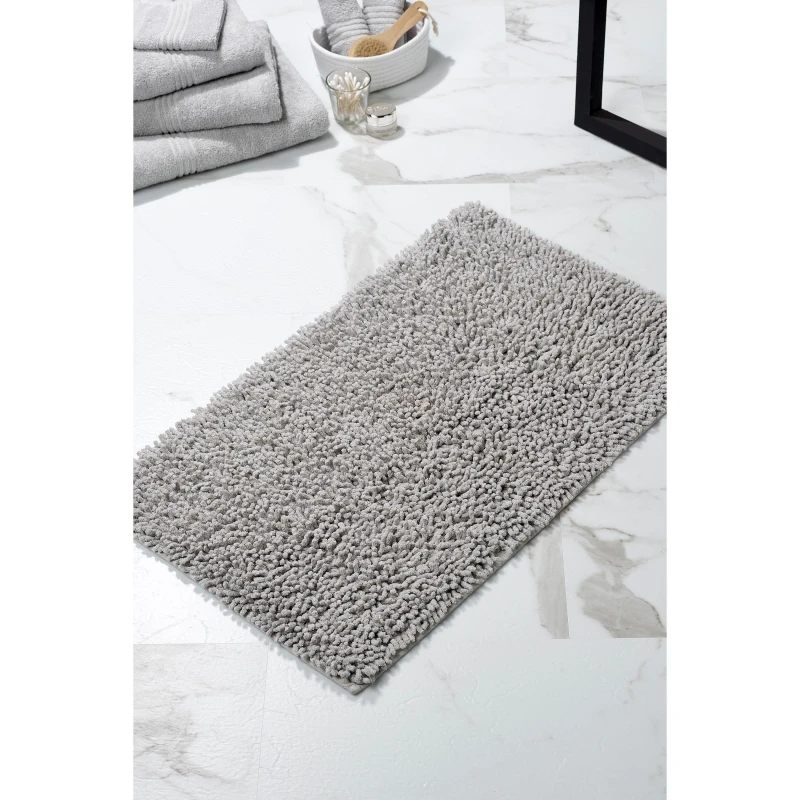 Image of Homelife Cotton Loop Bathmat - Silver Silver One Size