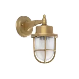 Image of Nahir 1 Light Outdoor Wall Lantern Brass IP44, E27