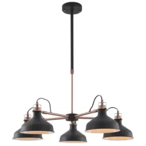 Image of Telescopic 5 Light, 5 x E27, Sand Black, Copper, White - Luminosa Lighting