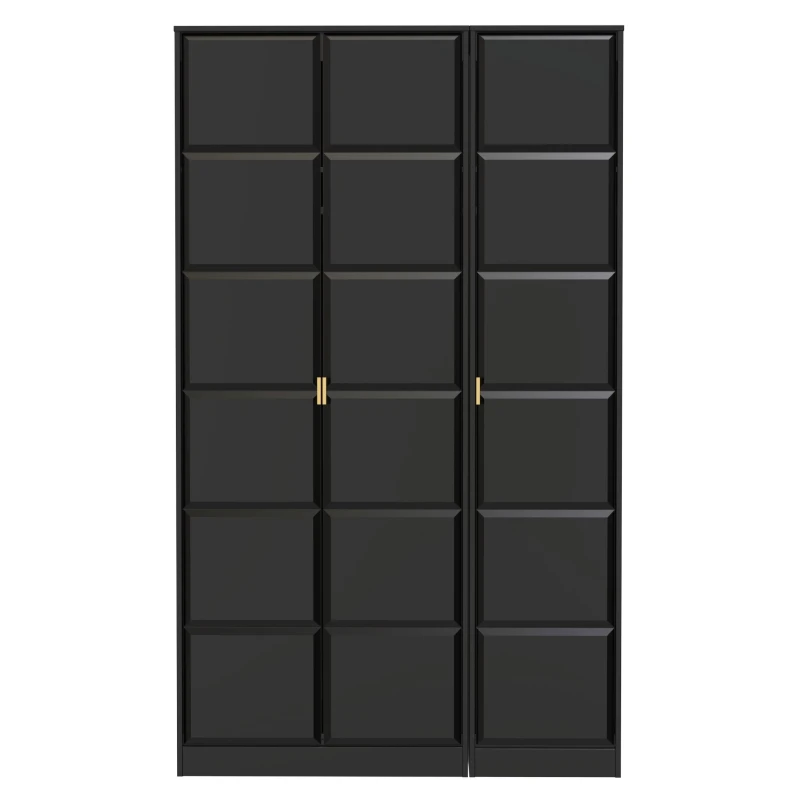 Image of Ready Assembled 2 U Metro 3 Door Wardrobe (Ready Assembled) in True Black Size: Large True Black Unisex Large