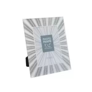 Image of Starburst Glitter Glass Photo Frame 5 x 7" Silver - TJ Hughes