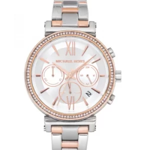 Image of Michael Kors Womens Sofie Analog Display Analog Quartz Rose Gold Watch