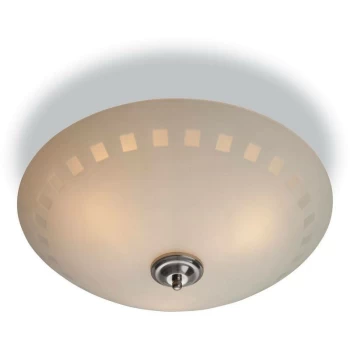 Image of Daisy - 3 Light Semi Flush Ceiling Light Opal Glass, Decorative Pattern, E14 - Firstlight