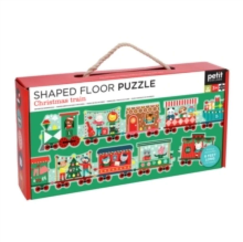 Image of Christmas Train Shaped Floor Puzzle Jigsaw