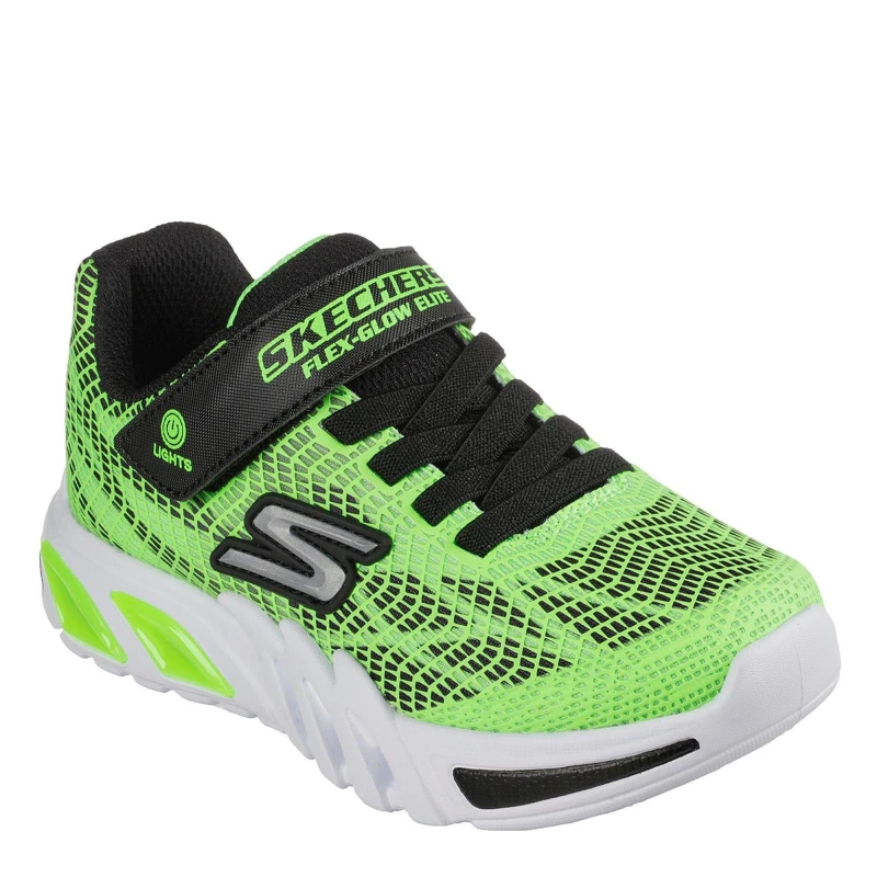 Image of Skechers Flex-Glow Child Boys Trainers - Green Green C13