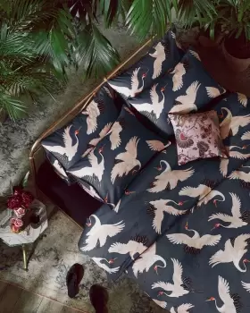 Image of Paloma Cotton 220TC Birds Print Navy Bedding Set - Double