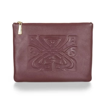 Image of Biba BIBA Large Leather Pouch Bag - Burgundy