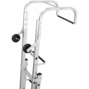 Image of 13 + 11 Rung Roof Ladder & Ridge Safety Hook Double Section 6m max Grip Steps