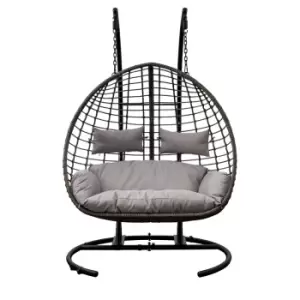 Image of Gallery Interiors Ada Outdoor 2 Seater Hanging Chair in Natural