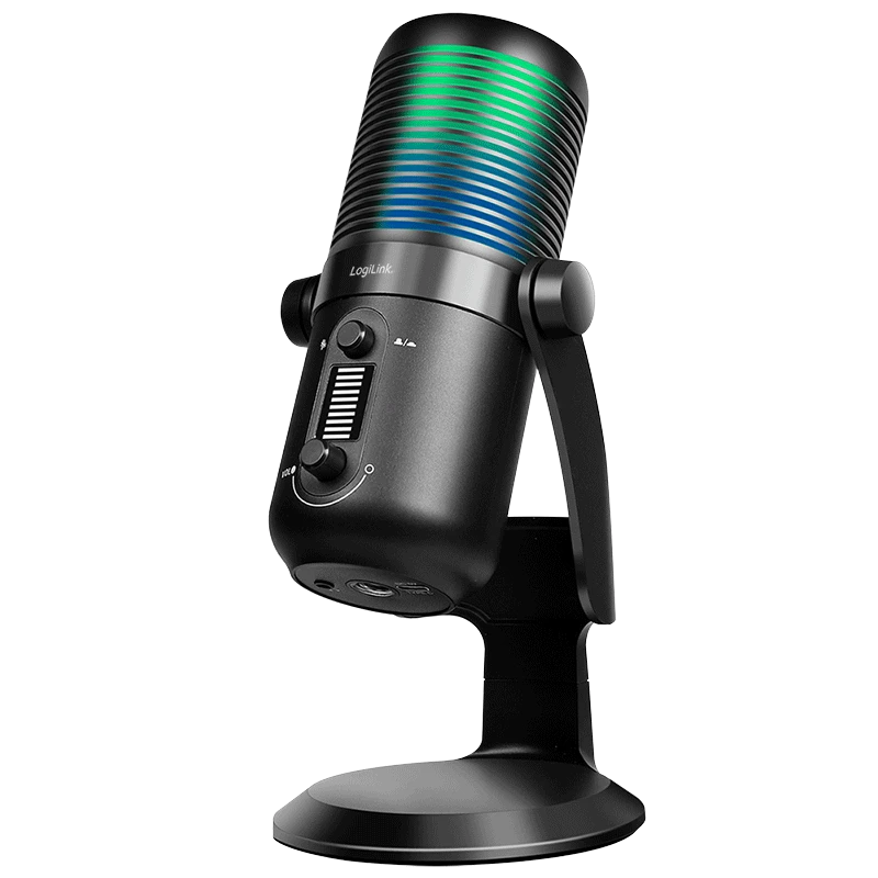 Image of LogiLink Microphone. USB. Condenser microphone. RGB light. dual patter