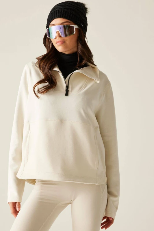 Image of Dare 2b Womens Wander 1/4 Zip Sweater in Cream Size: 18 Cream Female 18