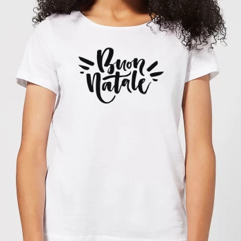 Image of Buon Natale Womens T-Shirt - White - 4XL