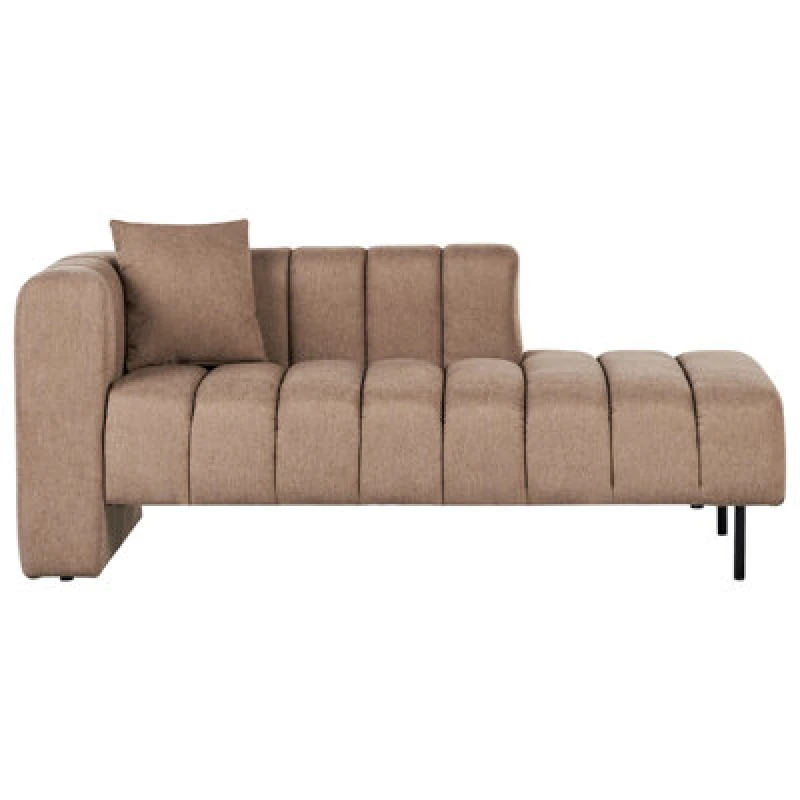 Image of Beliani Left-Hand Chaise Lounge Lannils Fabric Light Brown